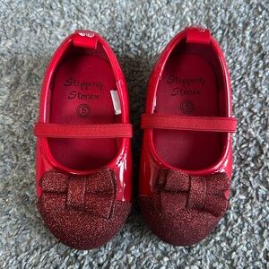 Brand new never word toddler red patent flats, size 5